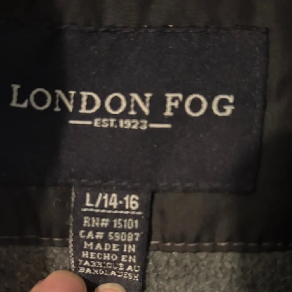 London Fog Puffer Jacket Black Lined Fleece Size 14-16